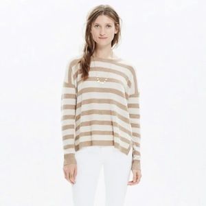 Madewell Striped Merino Wool Alpaca Blend Crewneck Sweater Fall Winter